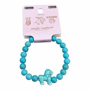 Simply Southern Turquoise Beads with Blue  Lion Tracker Bracelet
